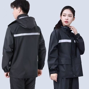 男女新款 女小个子上半身 雨衣双层网格上衣透气吸湿排汗口袋雨裤