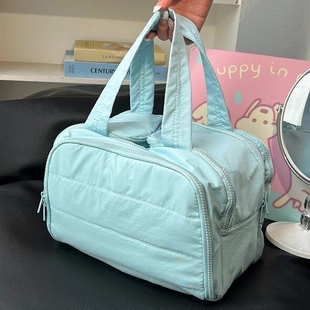 化妆包旅行分区收纳布艺洗漱包大容量便携外出护肤品直立收纳套装