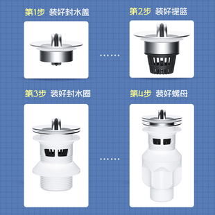 洗盆漏水塞下水管密塞弹跳管水池洗脸手臭面盆道排水按压防封返器