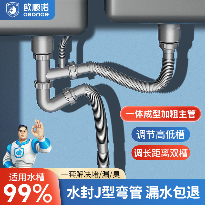 厨房水槽下水器配件防臭排水管