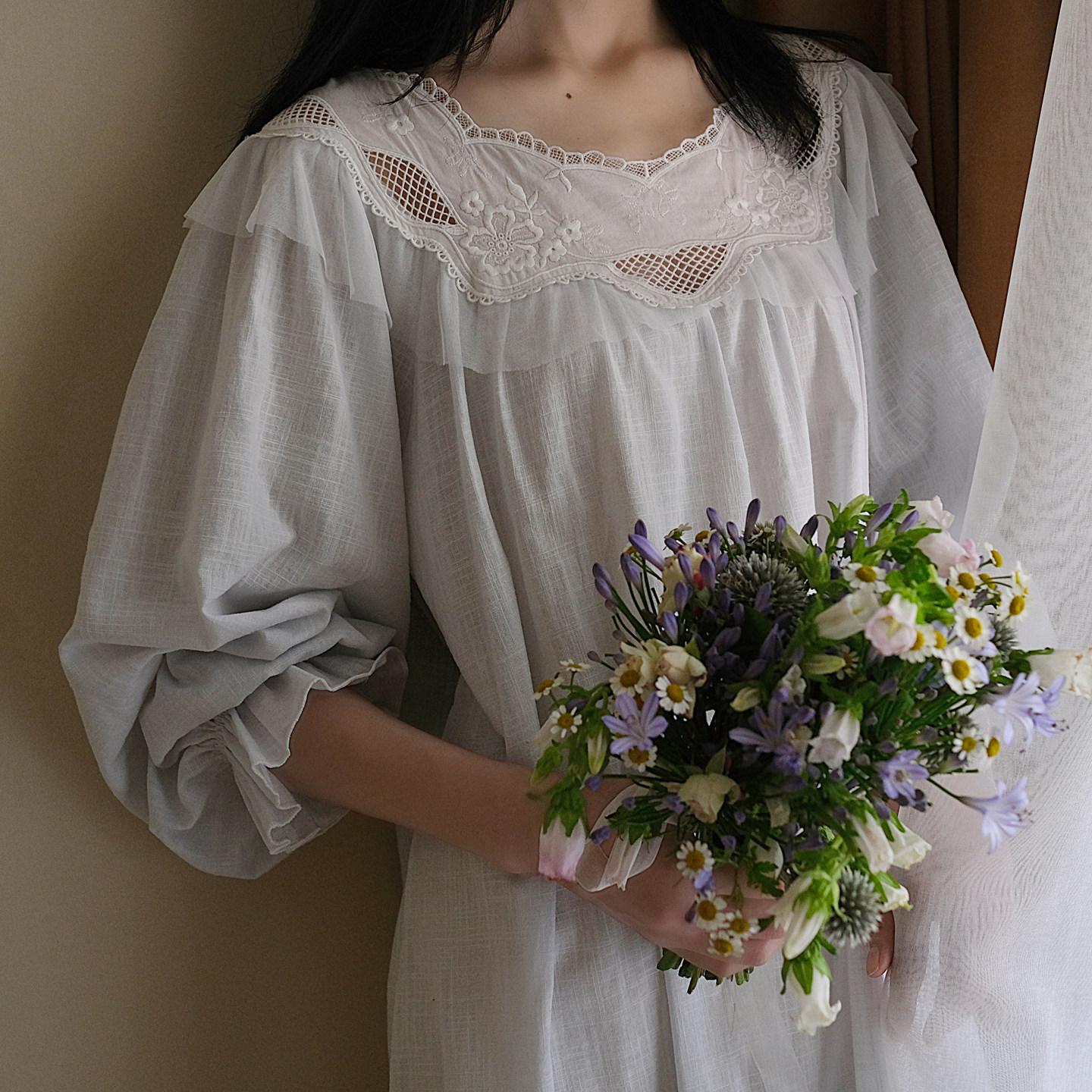 夏季女款纯棉睡裙女2026新款夏高级感女士宫廷风睡衣公主长款长裙