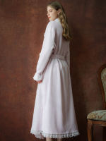 Ladies' long nightgown, women's winter French nightgown, flannel pajamas, women's winter thickened bathrobe, high-end dress thumbnail 7