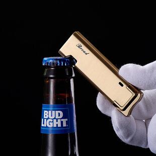 BD437追光金属直冲带酒开防风个性开瓶器充气礼品打火机