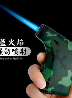 SF809金属单直冲喷枪打火机户外防风一键锁火定火金属机身耐用