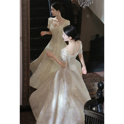 大码女装法式气质重工提花连衣裙