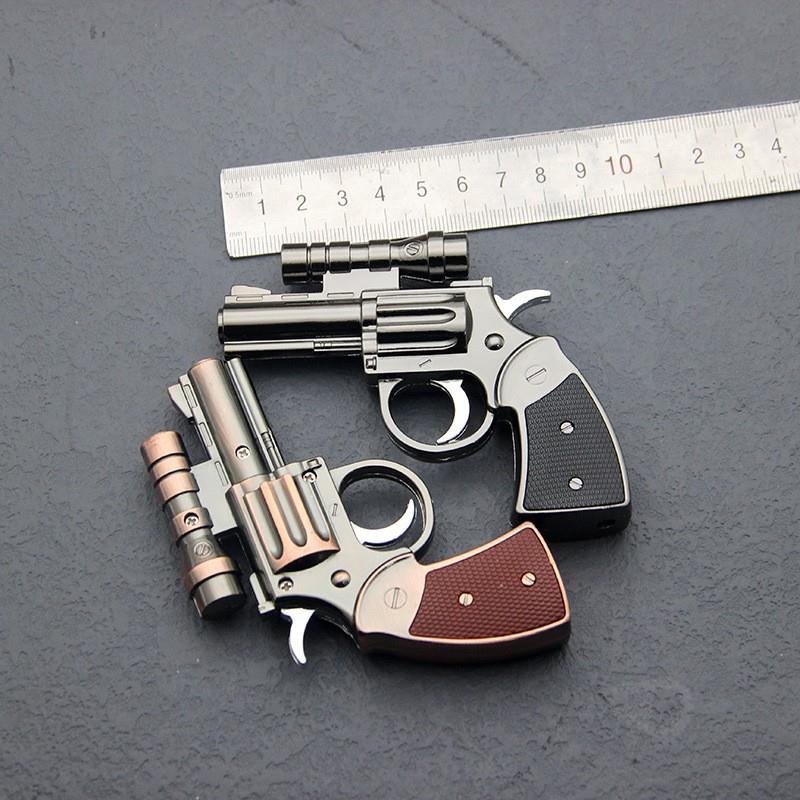 工艺品小枪打火机 带红外线激光灯金属红色火焰不可发射厂家直销