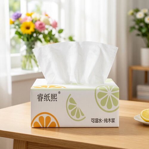 睿纸熙柠檬印花可湿水抽纸