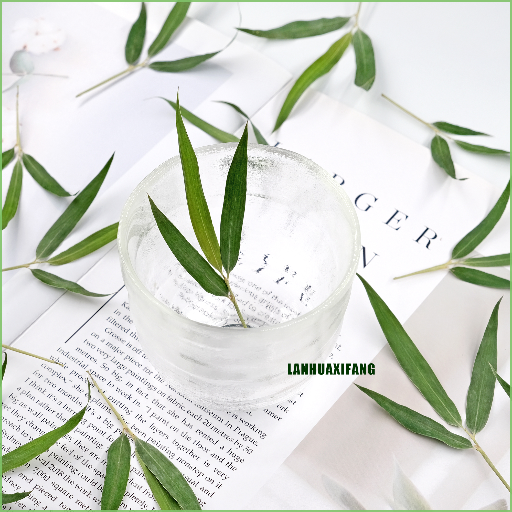 天然竹叶标本鸡尾酒调酒饮品装饰