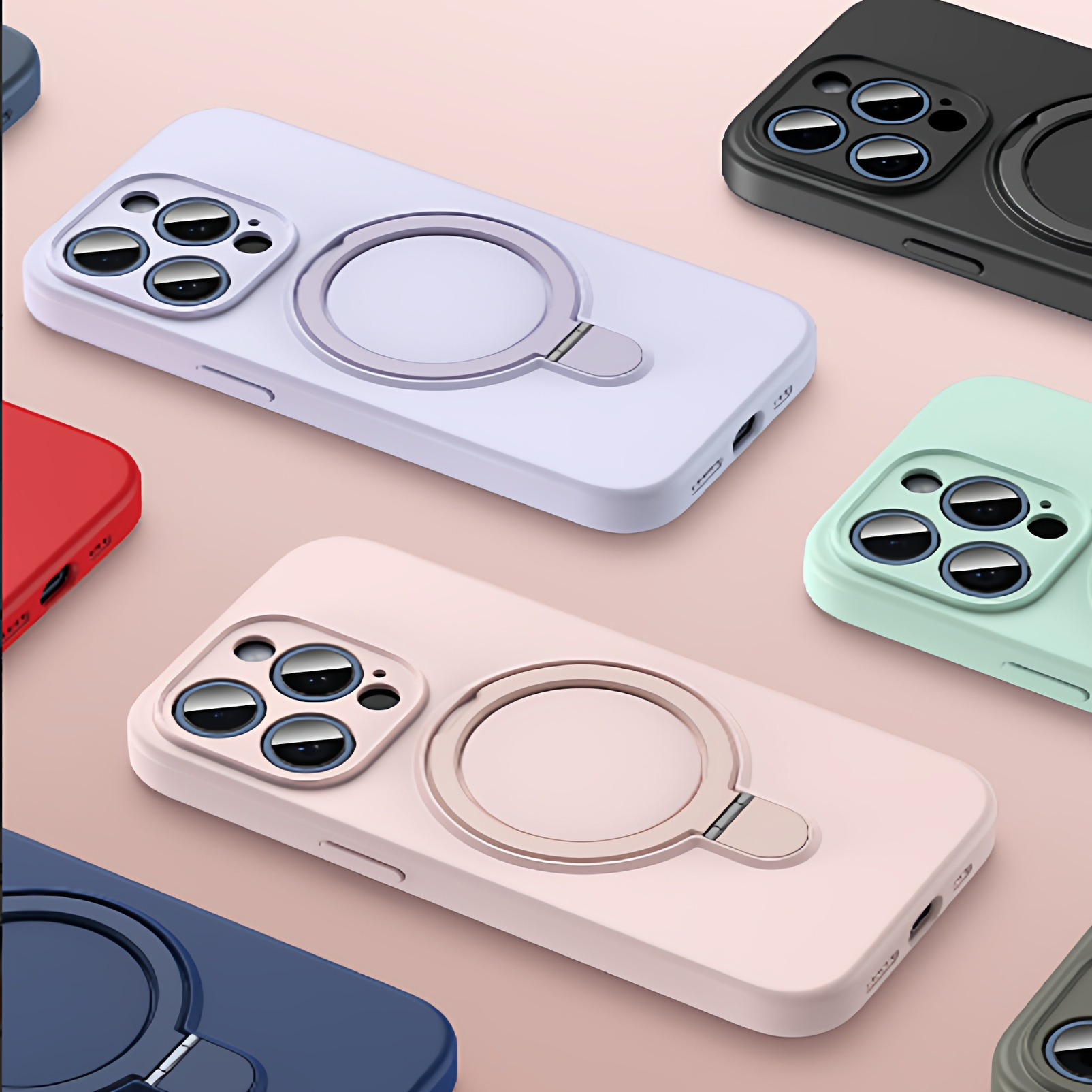 液态硅胶磁吸支架苹果手机壳