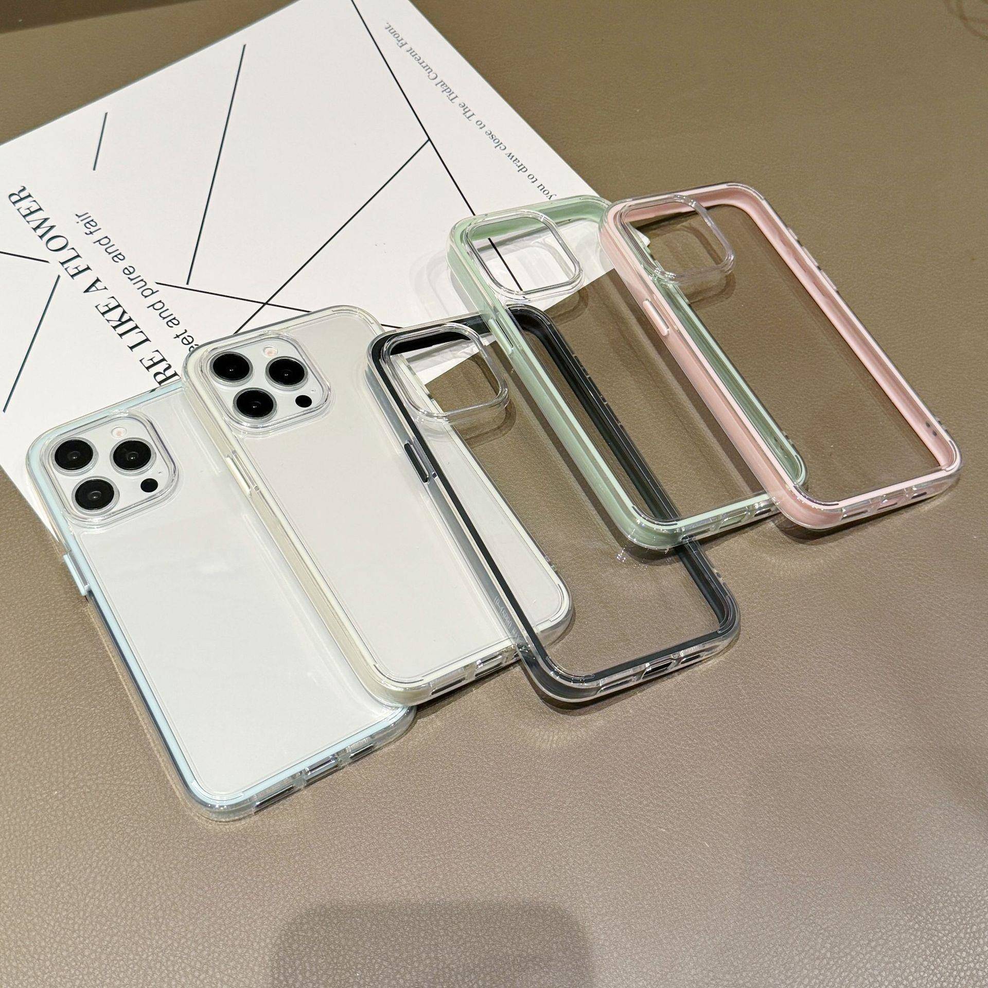 透明亚克力防摔三合一手机壳