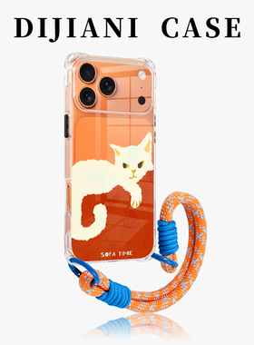 ins风毛毯猫咪适用苹果17promax手机壳挂绳air新款ip17pro透明15超薄iPhone16斜挎可背14pm手腕13防摔12可爱