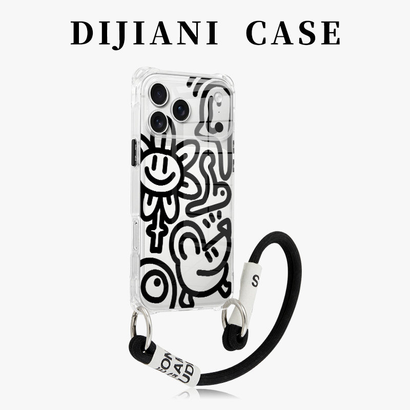 大师简笔画斜挎手机壳透明