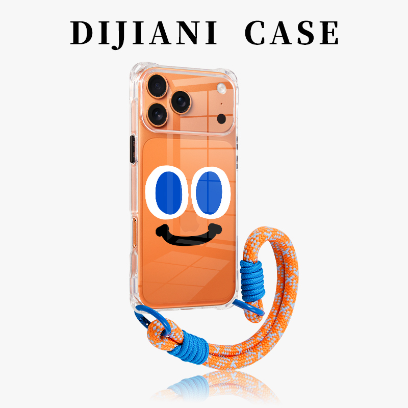 开心小表情斜挎手机壳透明