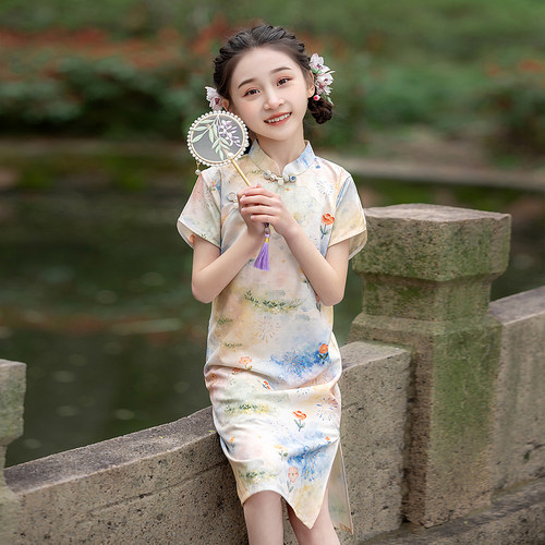新中式女童改良旗袍复古儿童国风