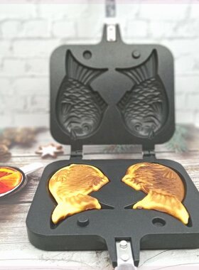 鲷鱼烧模具辅食蒸糕卡通蛋糕家用燃气DIY华夫饼饼干双鱼烤盘烘焙