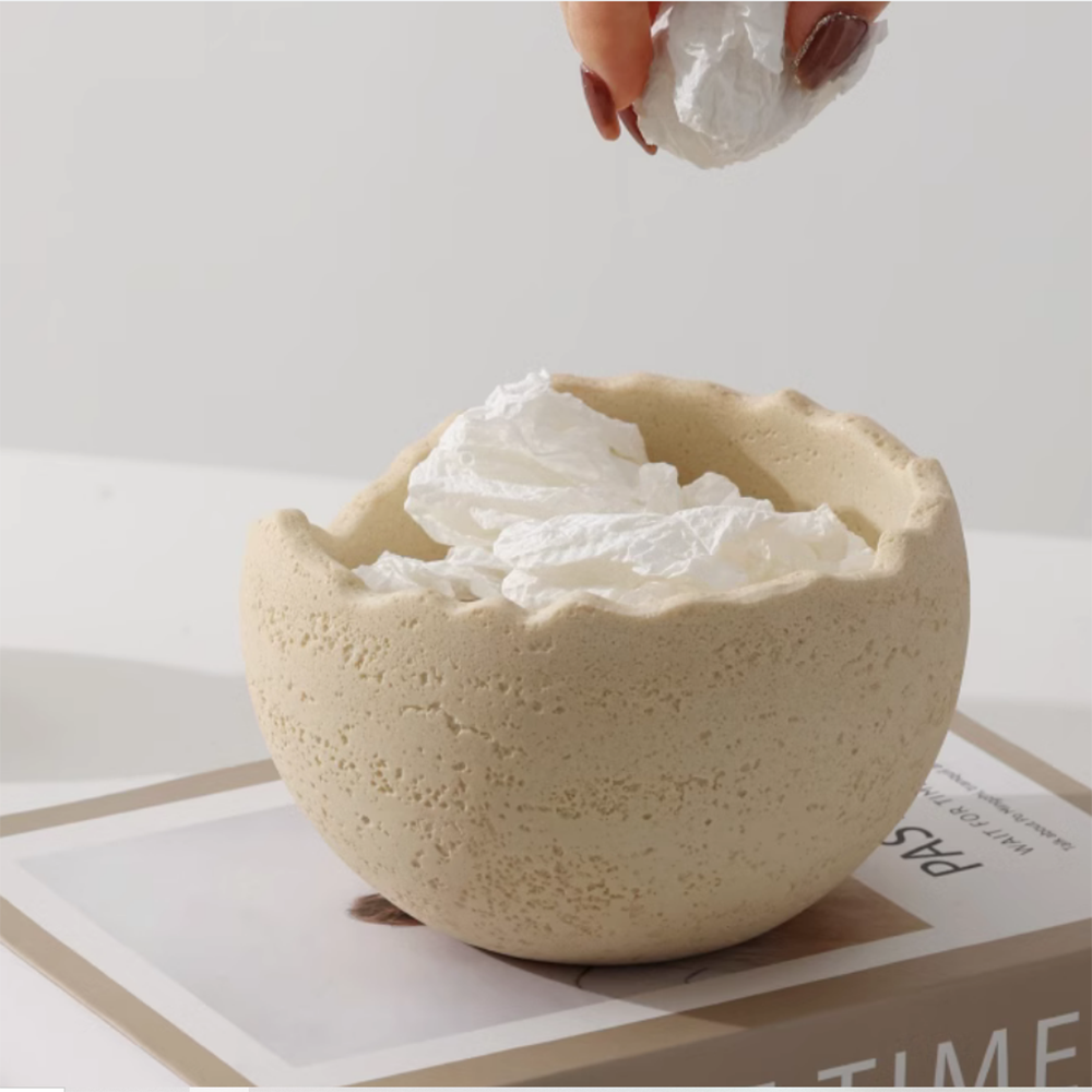 洞石桌面收纳盒收纳桶硅胶模具客厅杂物整理盒混凝土石膏创意模具