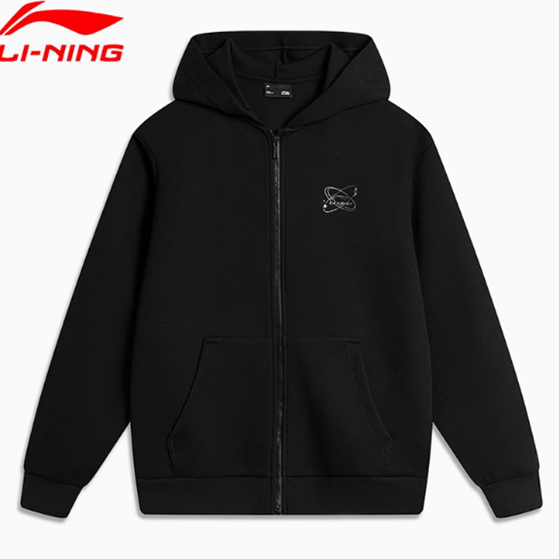 李宁运动休闲男连帽拉链开衫外套