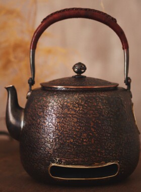 铜壶烧水壶茶壶茶具紫铜手工家用壶炉一体壶1200cc日式