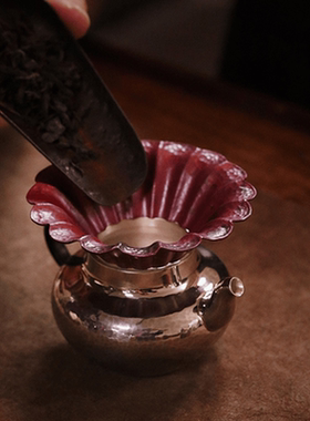 花瓣·投茶器手工投茶器紫铜茶斗茶漏导茶入壶取茶器茶叶漏斗