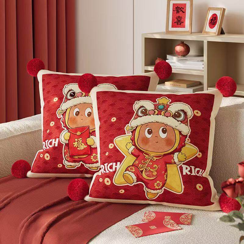 星星人抱枕马年2026新款靠枕沙发客厅轻奢高级感可爱好看的新年