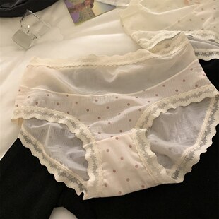 女生三角裤 女士内裤 夏天透气纯棉裆波点网纱清凉新款 相册里