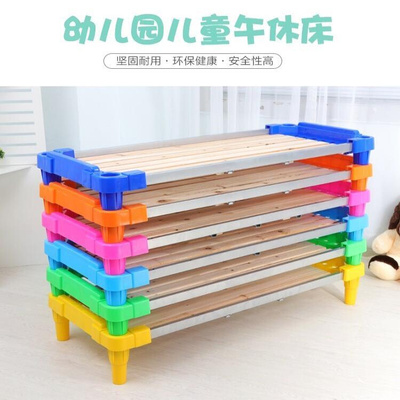 幼儿园午睡床塑料床幼儿园专用床午休儿童木板床叠叠床托管小床