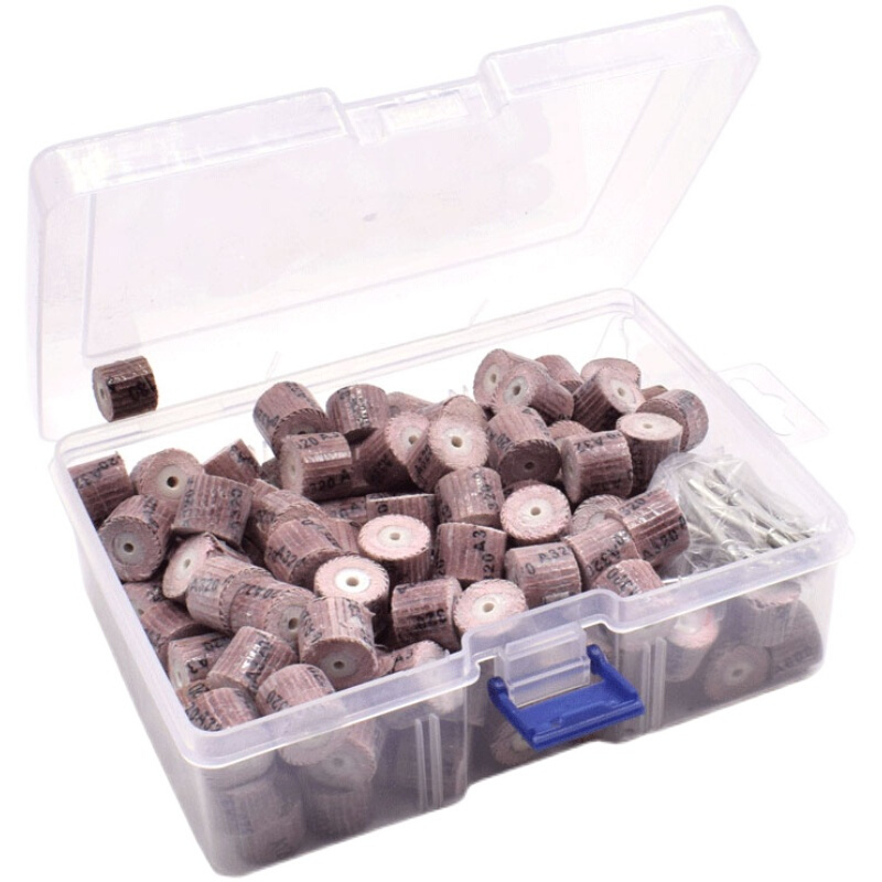 速发沙布卷带柄百叶轮320抛光电钻吊磨机砂纸P打磨磨头凹弧型砂轮