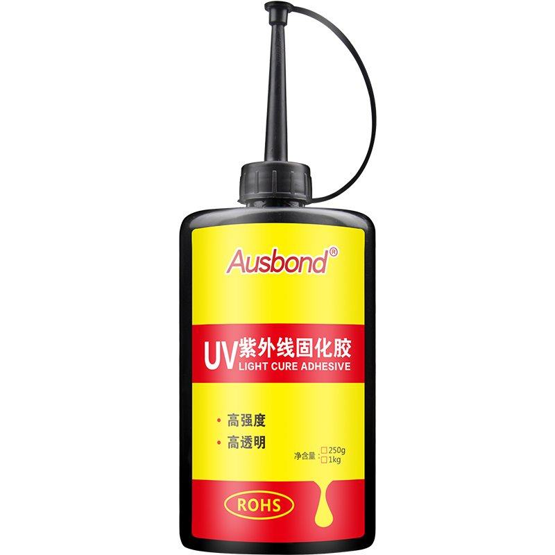 奥斯邦a335uv无影胶水玻璃粘接金属水晶透明胶水无痕胶茶几uv胶