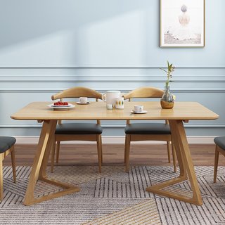 组合全实木餐桌小户型北欧长方形日式餐厅椅饭桌现代简约家具原木