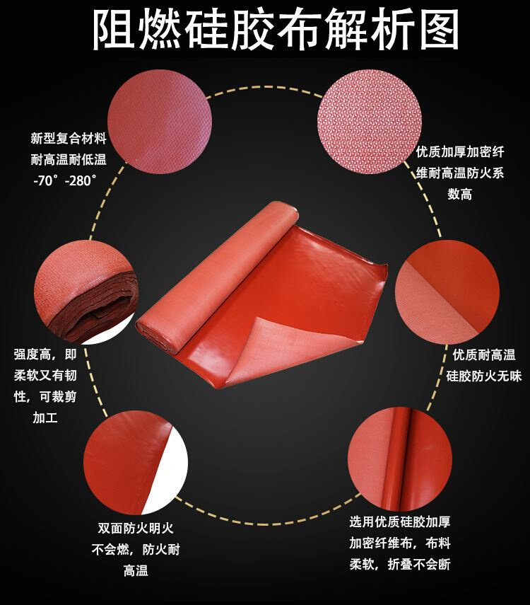 硅胶布防火布耐高温电焊布玻璃纤维防火布隔热布环保无味防火布