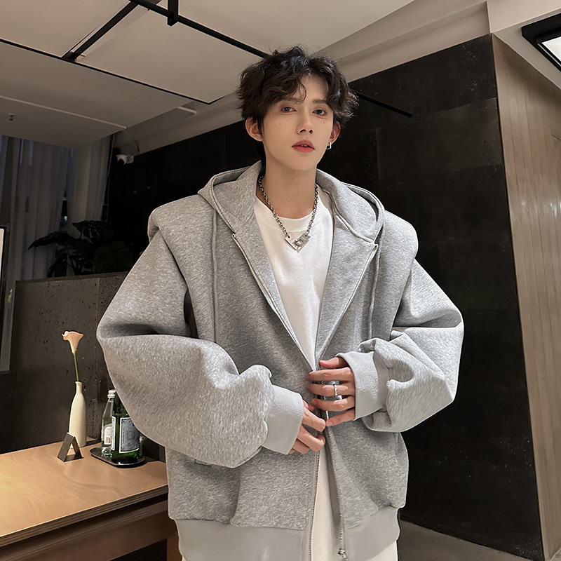 pinksktbs百搭时尚个性2024新品oleot潮流重磅假两件连帽卫衣