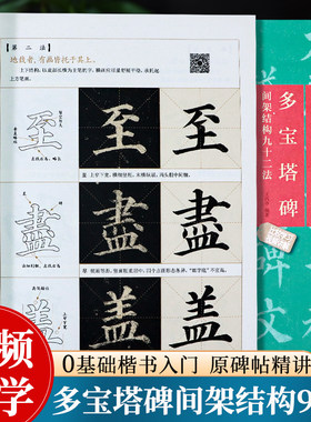 颜真卿多宝塔碑间架结构九十二法