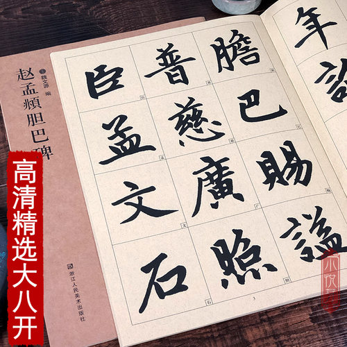 选取碑帖中笔法与结构具代表性的例字放大