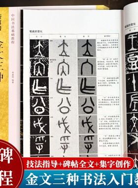 西周金文三种 毛公鼎/散氏盘/虢季子白盘 新书谱中国书法基础教程原碑帖全文技法解析教材成人初学者金文大篆书毛笔书法临摹字帖