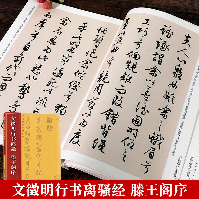 文徵明行书离骚滕王阁序 历代名家名帖经典 繁体旁注碑帖行书毛笔字帖