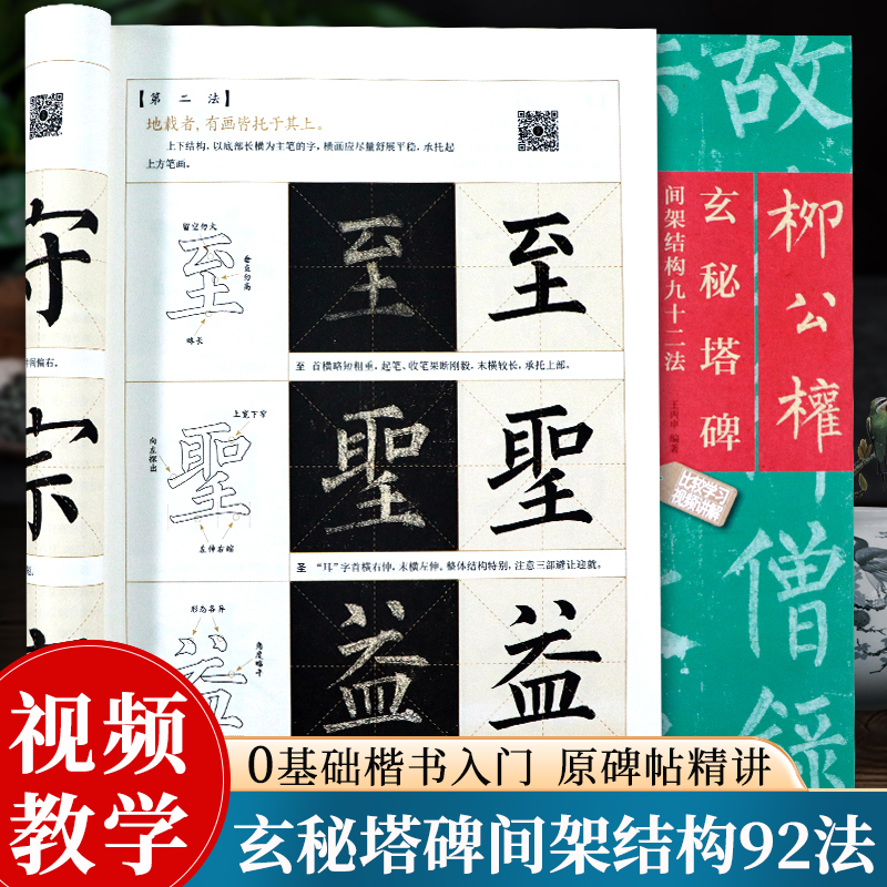 柳公权玄秘塔碑间架结构九十二法