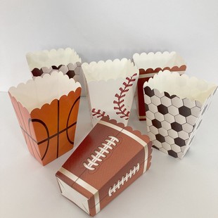 生日派对创意足球爆米花盒各色装纸桶鸡米花纸盒子纸杯薯条包装盒