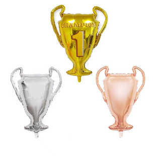 大号奖杯气球运动会场地布置金色银色铜色奖杯铝膜颁奖气球奖励品