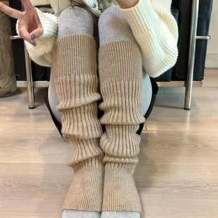 新款保暖袜套潮袜秋冬季厚实保暖长款踩脚腿套小腿的显瘦中筒女袜