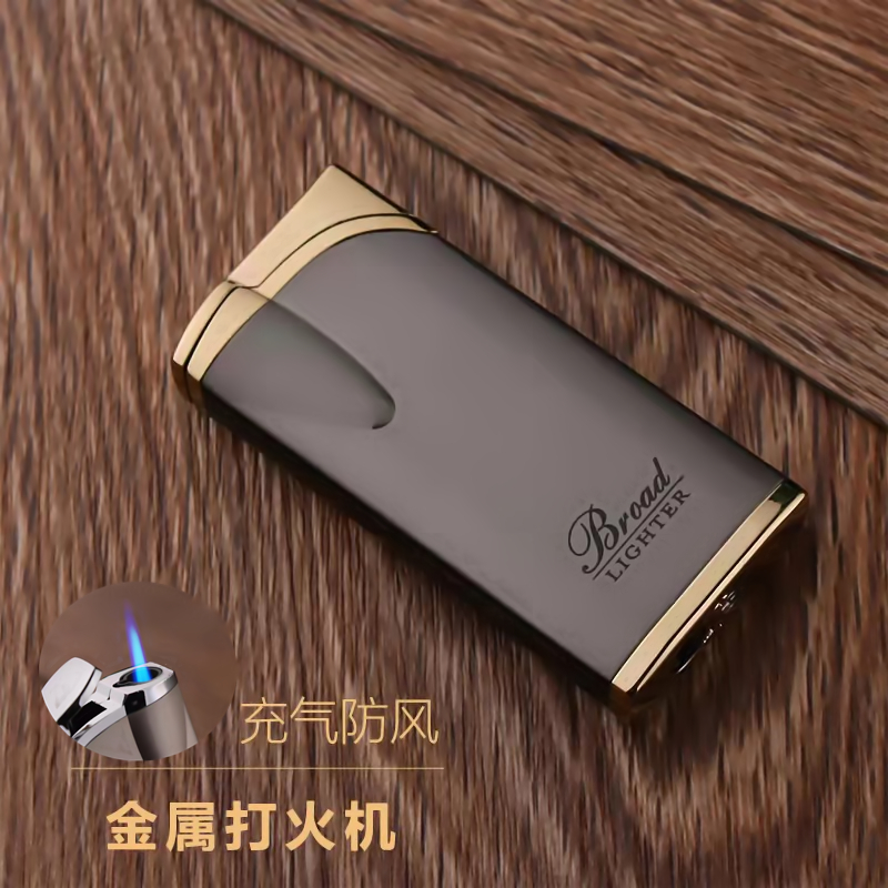 个性充气防风打火机创意超薄直冲蓝焰金属潮流网红礼物刻字送男友