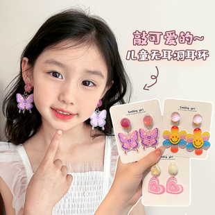 儿童耳夹女童新款 无耳洞防痛假耳环公主卡通耳坠宝宝耳钉耳扣饰品