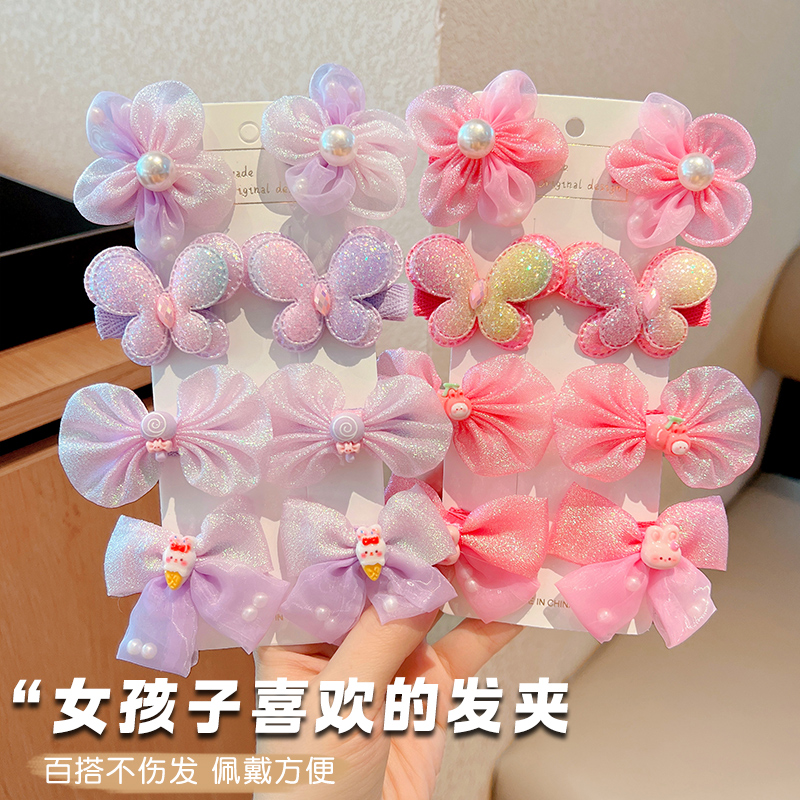 LILX儿童花朵不伤发蝴蝶结发夹