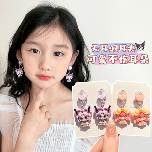 儿童耳夹宝宝爱莎公主耳坠新款 女孩无耳洞耳扣女童无痛假耳环饰品