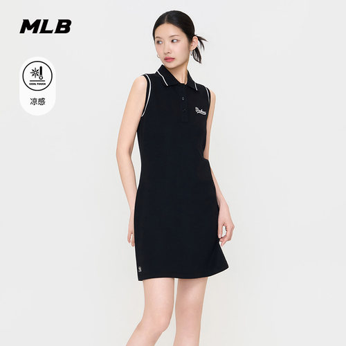 MLB官方 女款潮流百搭凉感POLO领无袖修身连衣裙26夏季新款OPV02