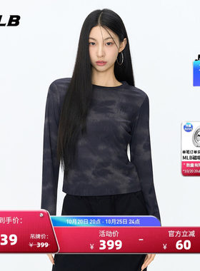MLB女款复古扎染老花修身长袖T恤