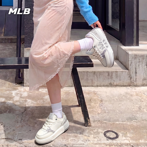 MLB官方 男女同款韩系复古老花厚底增高通勤学长鞋夏季新款SXM05