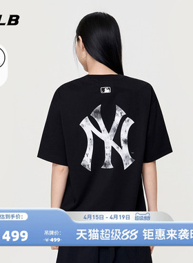 MLB官方 男女同款潮流百搭渐变老花背标凉感T恤26春季新款TSM20