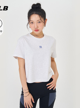 MLB官方 女款短款吸湿速干T恤炫彩logo短袖TSBA3/TSBA1