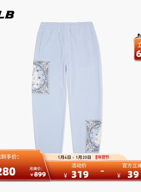 MLB官方 男女情侣运动裤腰果花宽松舒适百搭休闲裤PTEC7