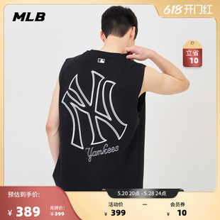 TKB03 MLB官方男女情侣大logo圆领背心休闲宽松运动T恤24夏季 新款